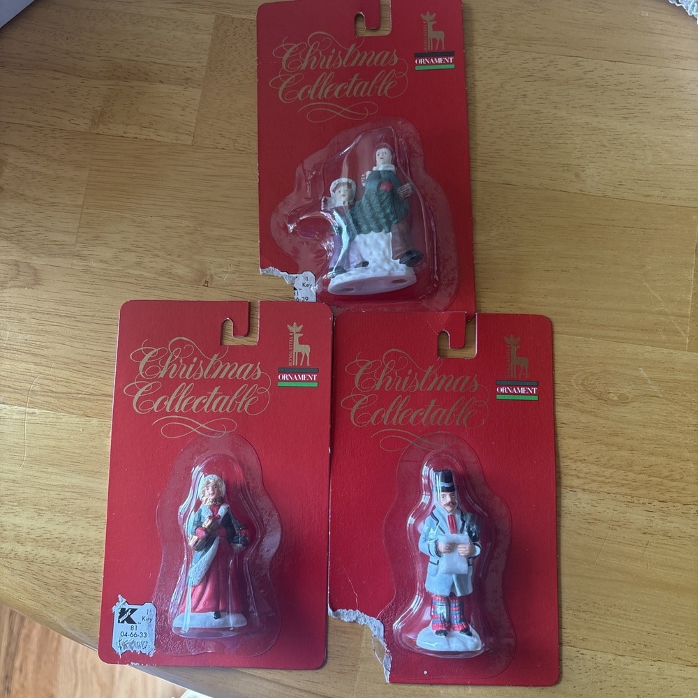 Lot of 3 VTG Christmas Collectables Porcelain Figurines In Original Packaging